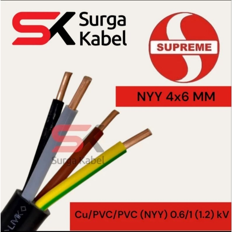 Nyy 4x6 mm supreme /kabel tufur nyy 4 x 6 mm supreme