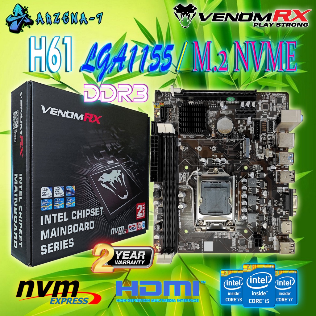 Motherboard Intel 1155 VenomRx H61 ( Mobo Venom H61 )