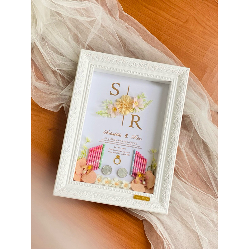 Mahar Pernikahan murah sehari jadi, bingkai mahar pernikahan estetik mas kawin rustic easthetic terb