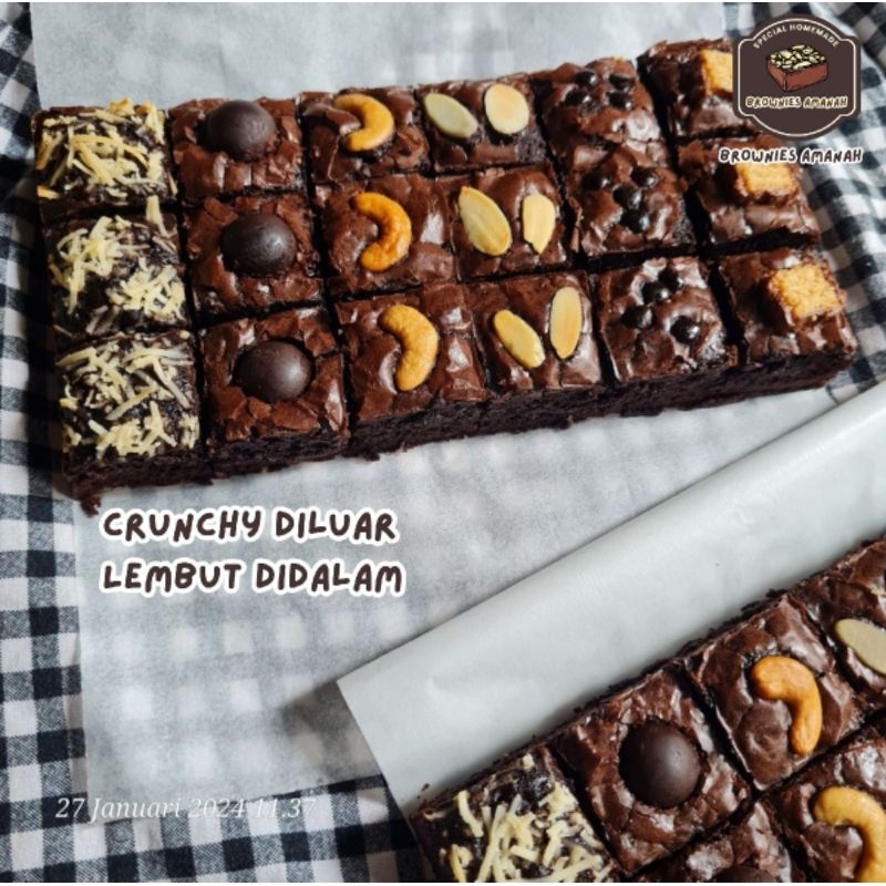 

FUDGY BROWNIES PANGGANG/BROWNIES SEKAT FULL TOPPING ENAK DAN MURAH