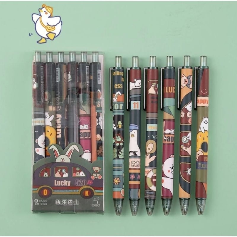 

Pena Gel Mekanik 1 Set 6 pcs Motif/Bolpoin Mekanik 1 Set isi 6