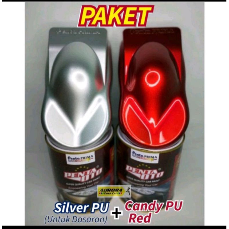 Paket Candy Tone Red Pu Dan Silver Metalik Pu Penta Oto Pu