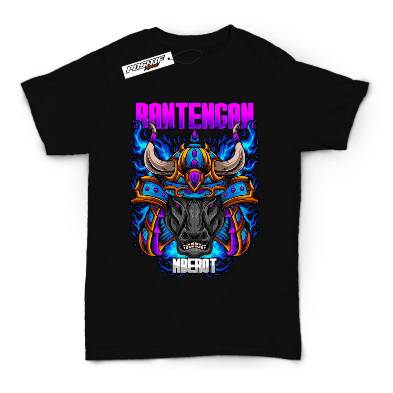 Anak Bantengan Mberot Kaos Anak Bergambar Bantengan Mberot Jaranan Malang Unisex Lengan Pendek Mbero
