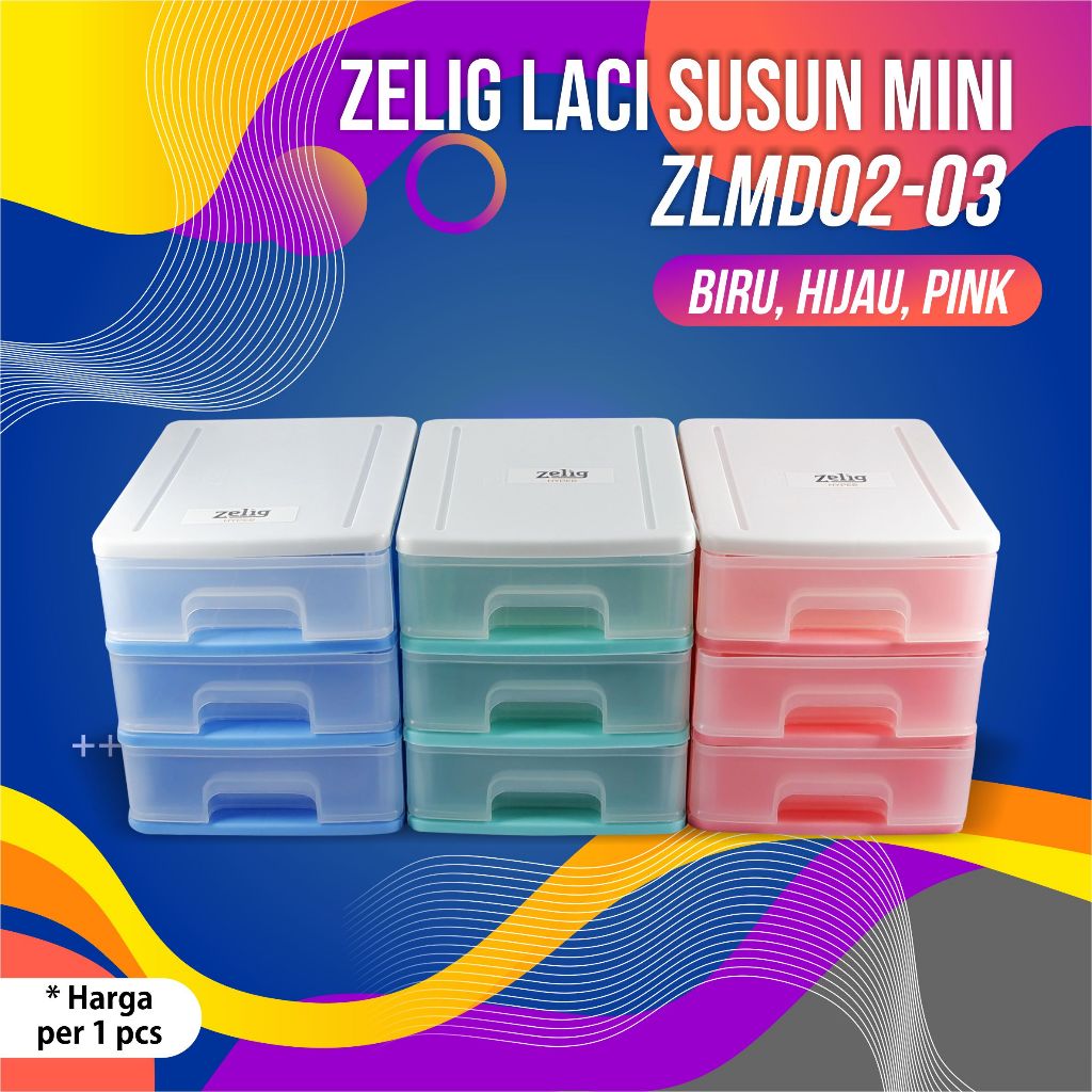 ZELIG LACI SUSUN MINI tempat kotak obat make up kosmetik serbaguna aesthetic MURAH LARIS 3 laci