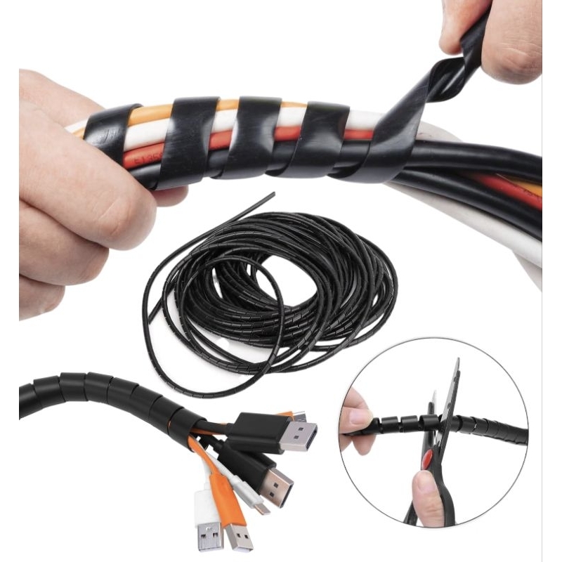 Spiral Pembungkus Pelindung Kabel Listrik Pembungkus Spiral Kabel 4/6/8/14Mm Pengatur Kabel Spiral F