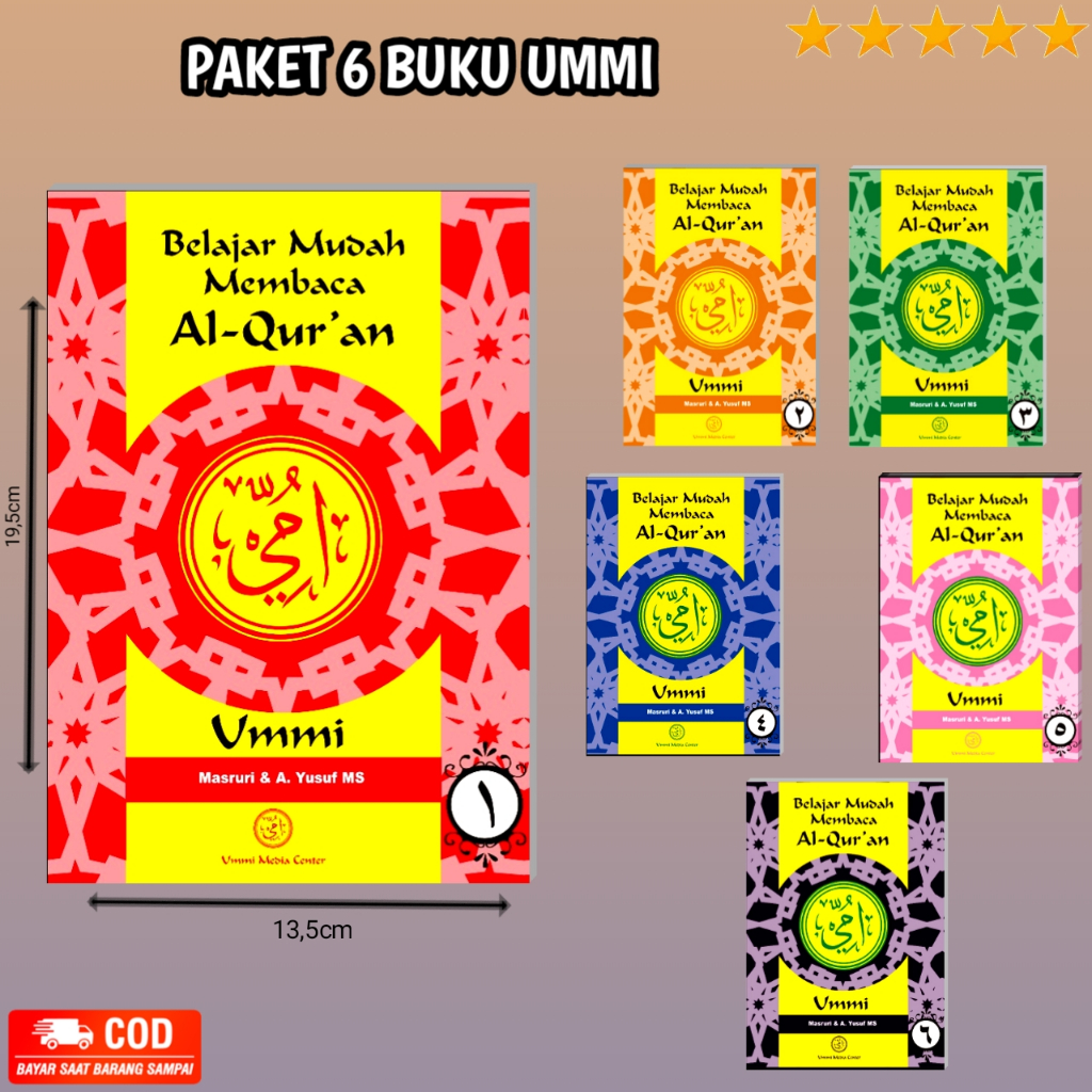 Paket 6 Buku Metode Ummi Lengkap - Jilid 1-6 Belajar Membaca Al-Qur'an / N S