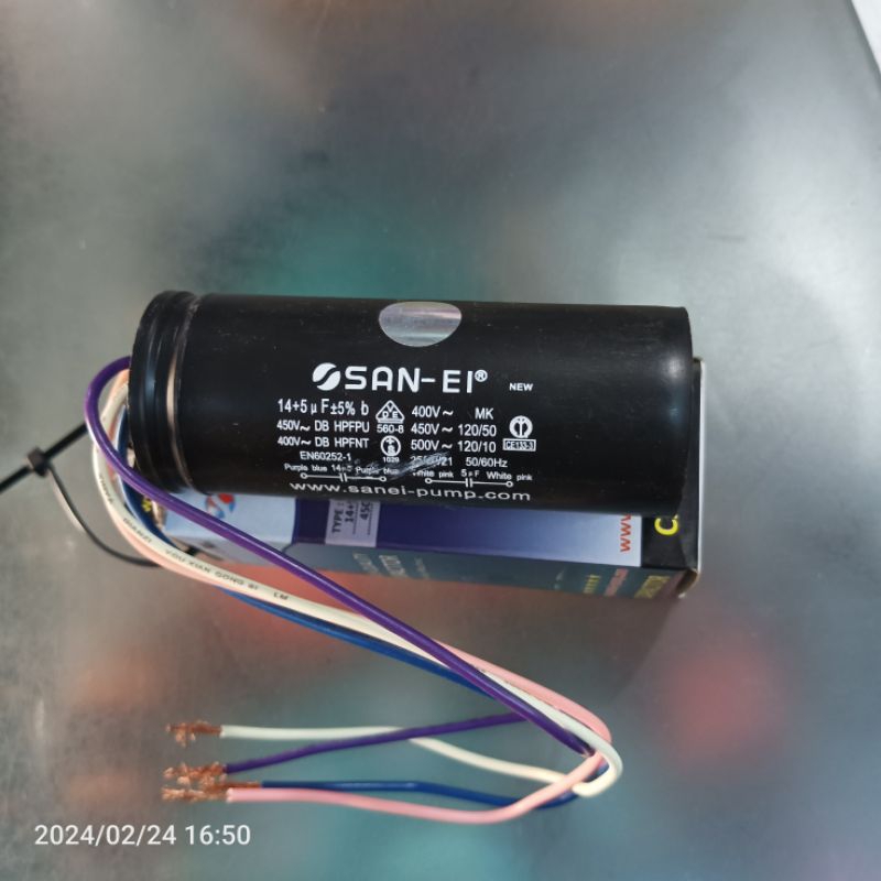 Capasitor Mesin Cuci CBB60 14 UF + 5 UF/250V