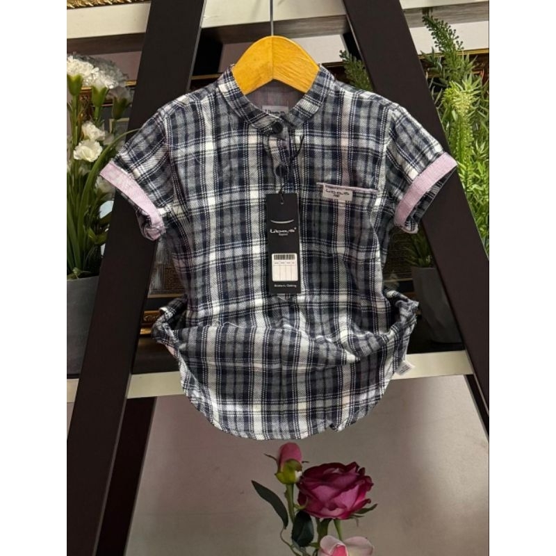 Kurta Anak Lengan Pendek Motif Kotak kotak