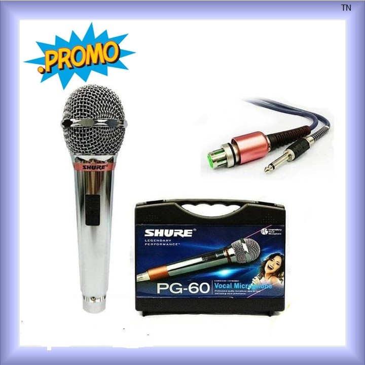 Shure PG 60 Microphone The Best Profesional Mic Kabel Kelas Premium
