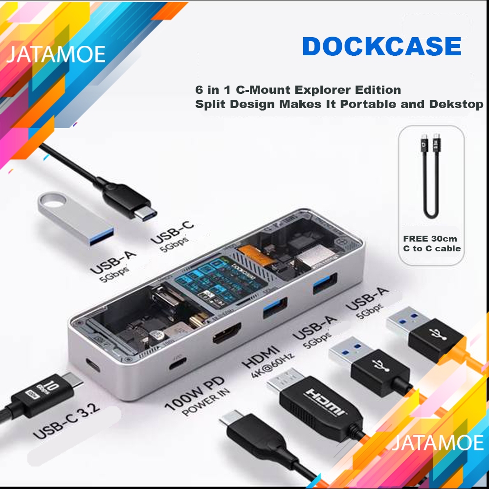 Dockcase Explorer Edition USB C Smart Hub 6-in-1