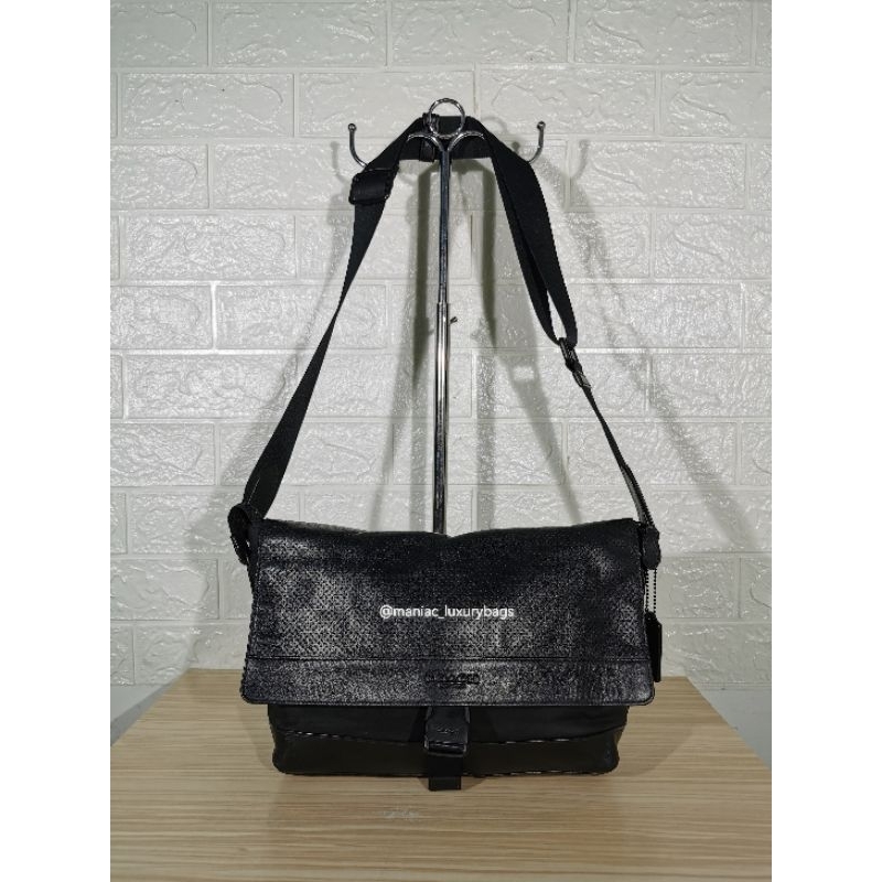 Messengerbag COACH*Bike Bag in Nylon and Perforated Leather