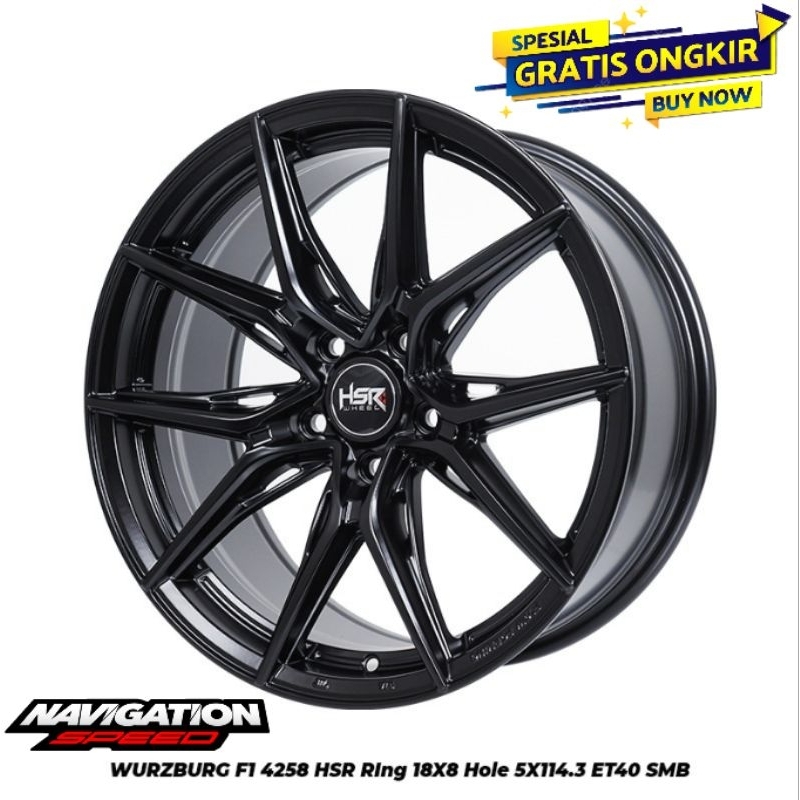 Velg Racing R18 Black Buat Wuling Almas, Outlender, Crv, Hrv, Civic Turbo Hsr Wurzburg F1 Ring 18