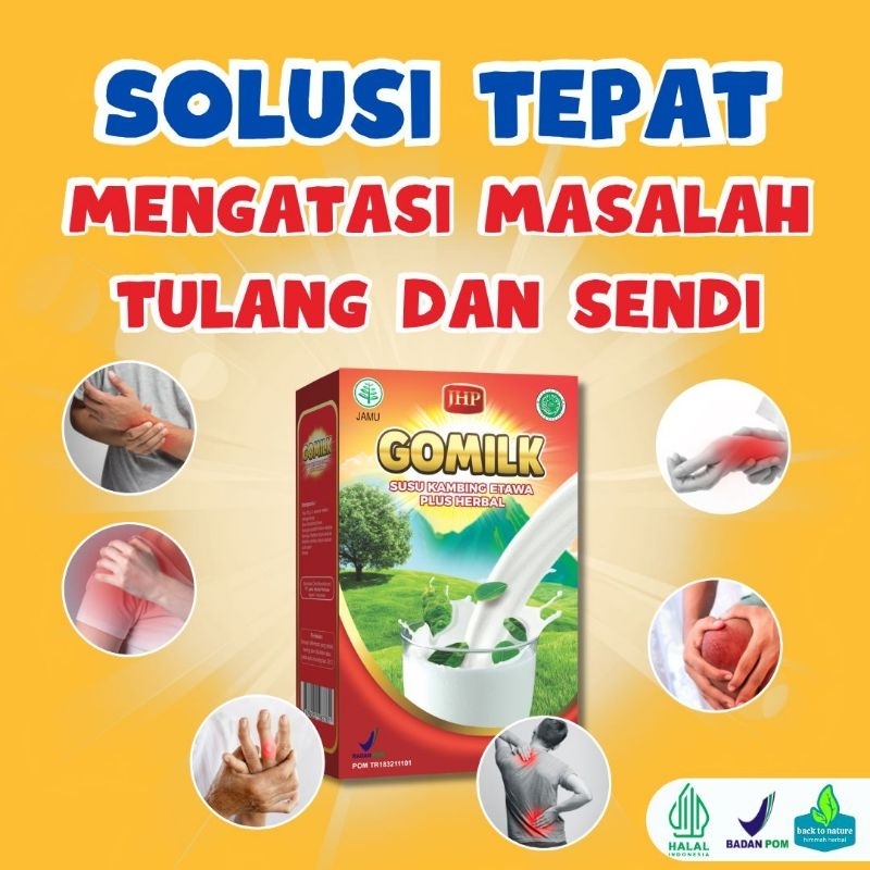 

GOMILK susu kambing etawa plus herbal untuk tulang dan sendi