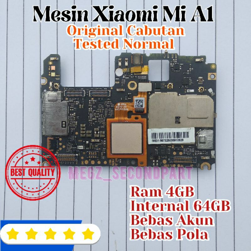 Mesin Mi A1 4/64GB Hidup Normal Perawan Mesin Xiaomi MIA1 Copotan idup segel kembaran MI 5X
