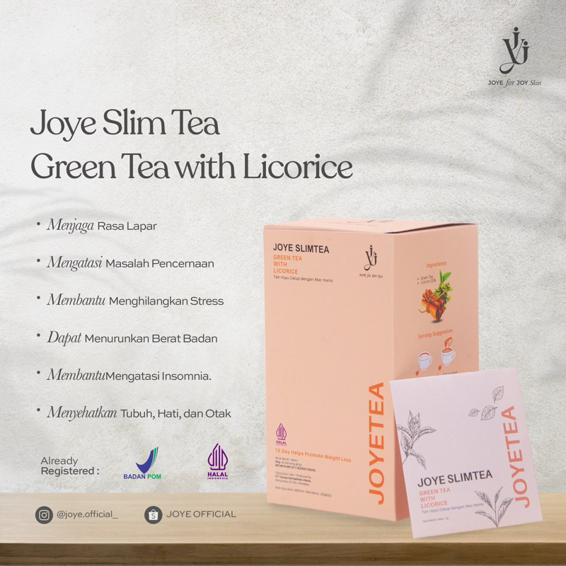 

TEH PELANGSING DIJAMIN BB TURUN JOYE SLIMMING TEA NO 1 WITH LICORICE
