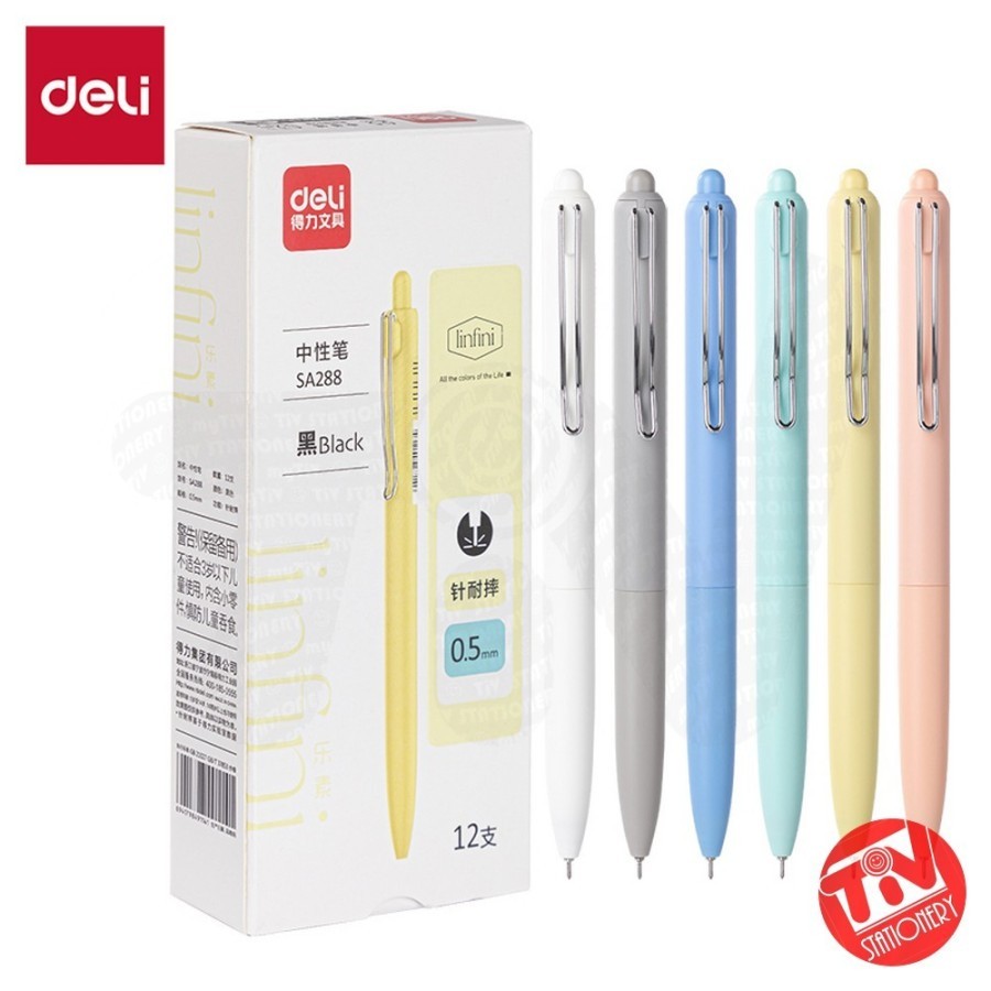 

Gel Pen Deli Linfini Soft Pastel Color Barrel 0.5 mm (Black Ink)