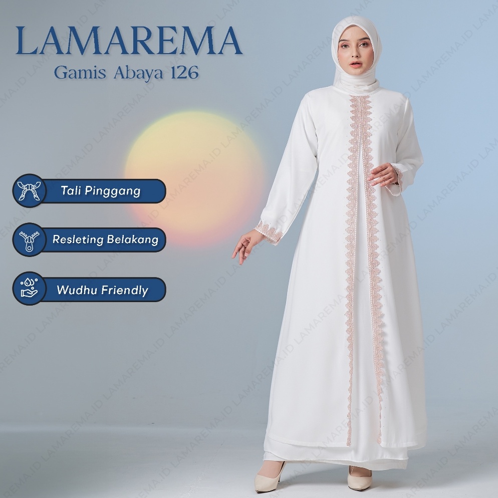 Promo Baju Gamis Abaya Putih Wanita Modern Mewah Dan Elegan Terbaru  Abaya Turkey Turki Warna Putih 