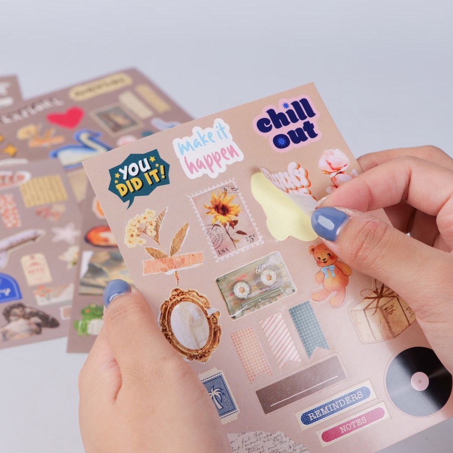 Sticker Scrapbook Vintage Aestheti Stiker Retro Book Journal Estetik