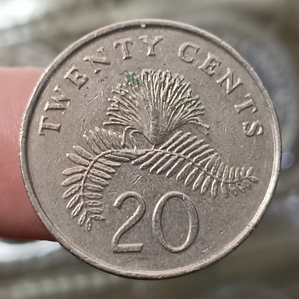 Koin Kuno Singapore 20 Cents