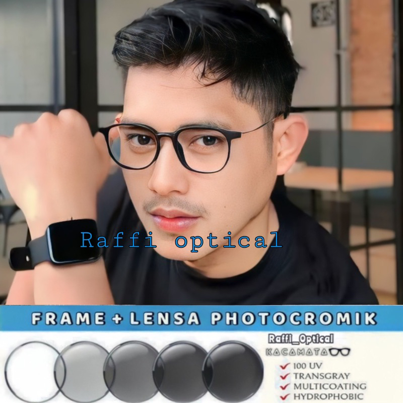 kacamata  PHOTOCROMIC minus antiradiasi (paket frame+lensa) 2124 kacamata