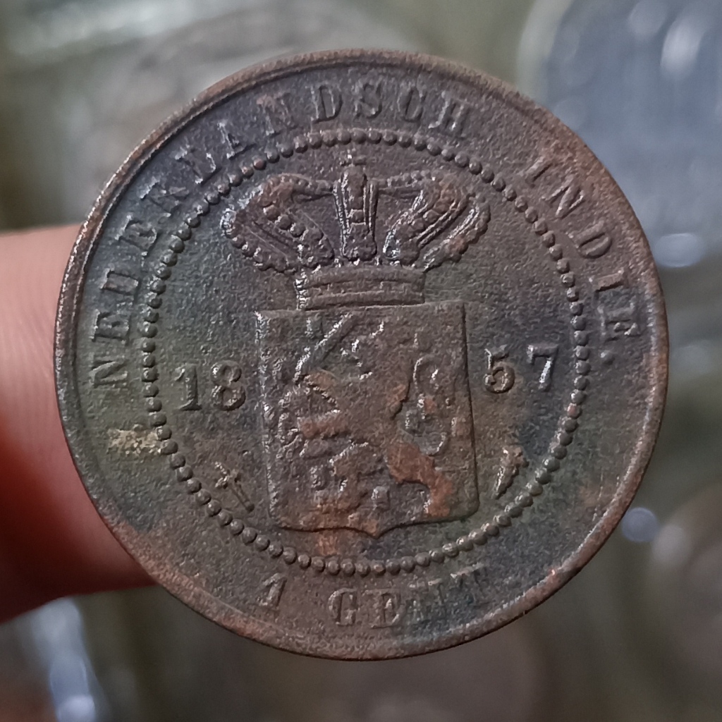 Koin Kuno 1 Cent Nederlandsch Indie 1857