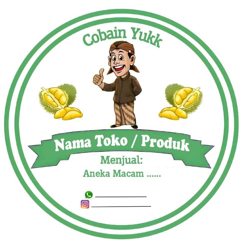 

STIKER PRODUK CEMILAN / KUE DURIAN / DURIAN CAKE