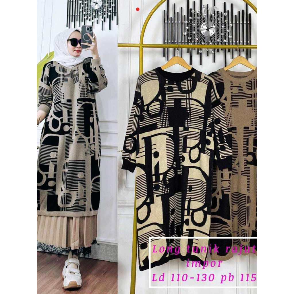DRESS GAMIS LONG TUNIK RAJUT DIOR