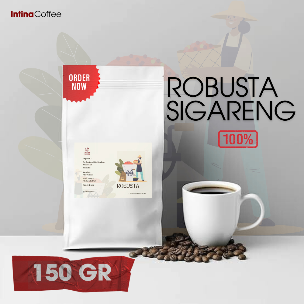 

Kopi Biji/Bubuk Robusta 150 gram 100% Robusta Sigareng Puntang