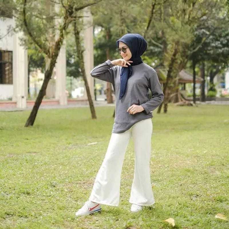 CELANA PANJANG WANITA MODEL CUTBRAY CLASIC AND CASUAL BAHAN KAIN SCUBA