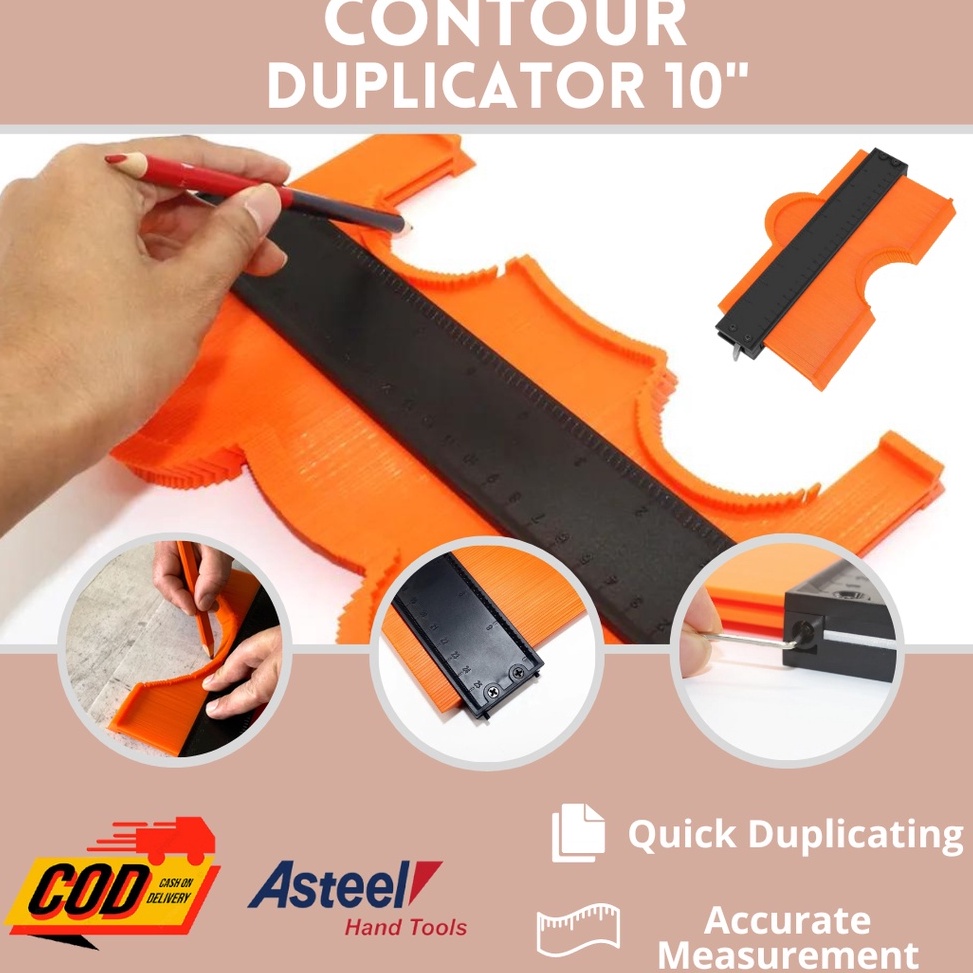 Modern ASTEEL Alat Mal Profil Contour Duplikator Copy Profil Gipsum Keramik Ukuran 1 inch 25 cm Alat