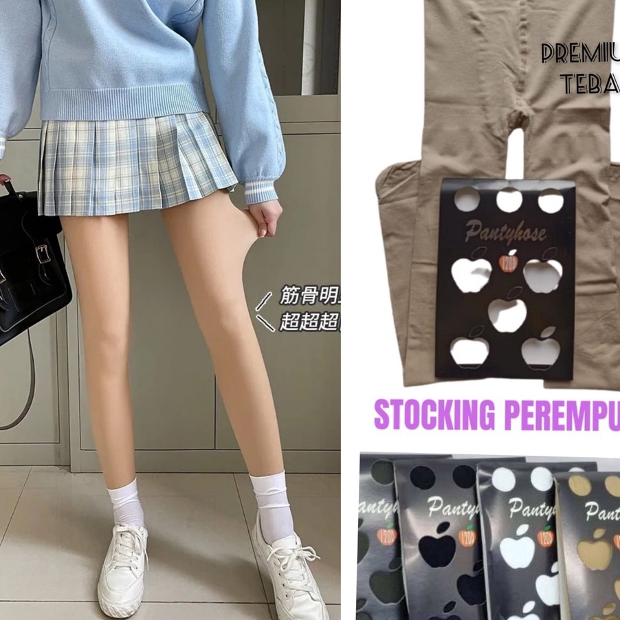 Terlaris Stocking Panty Wanita Original Apple PantyHose Nutup Kaki Bahan Tebal Lembut Elastis  Kaos 