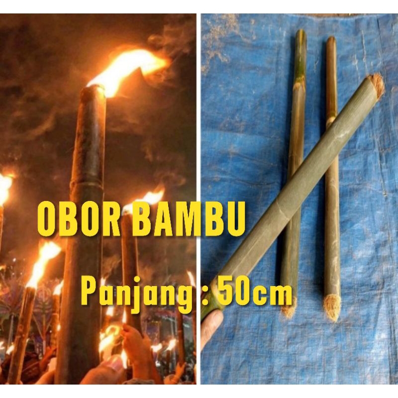 Obor Bambu Pakai Sumbu Panjang 50cm Bambu Obor Minyak Tanah