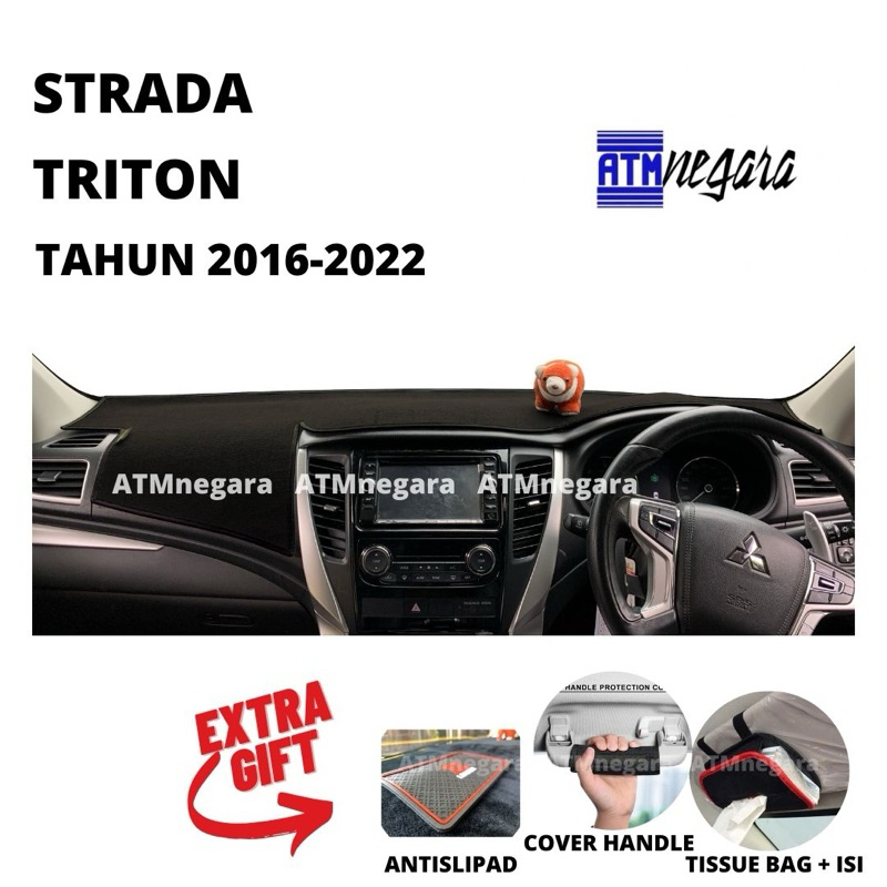 COVER DASHBOARD PREMIUM STRADA TRITON Tahun 2016-2022 Aksesoris Pelindung Dasbord Mobil