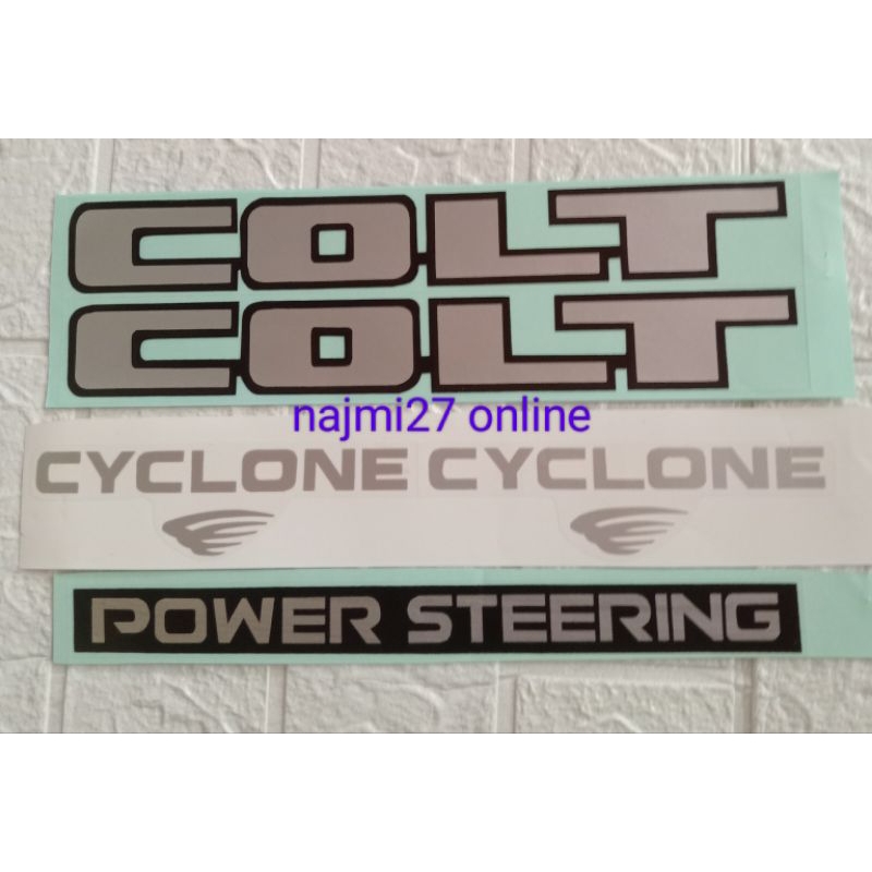 stiker mobil COLT CYCLONE POWER STEERING