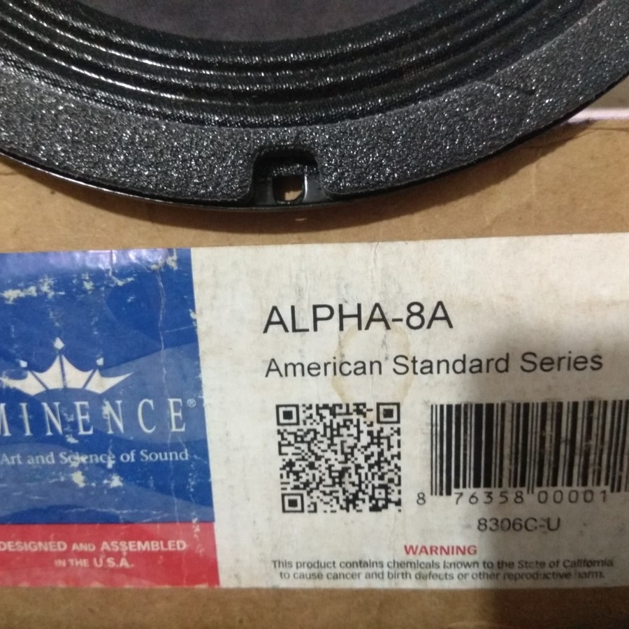 SPEAKER COMPONENT EMINENCE ALPHA-8A ORIGINAL 8 INCH ALPHA8A