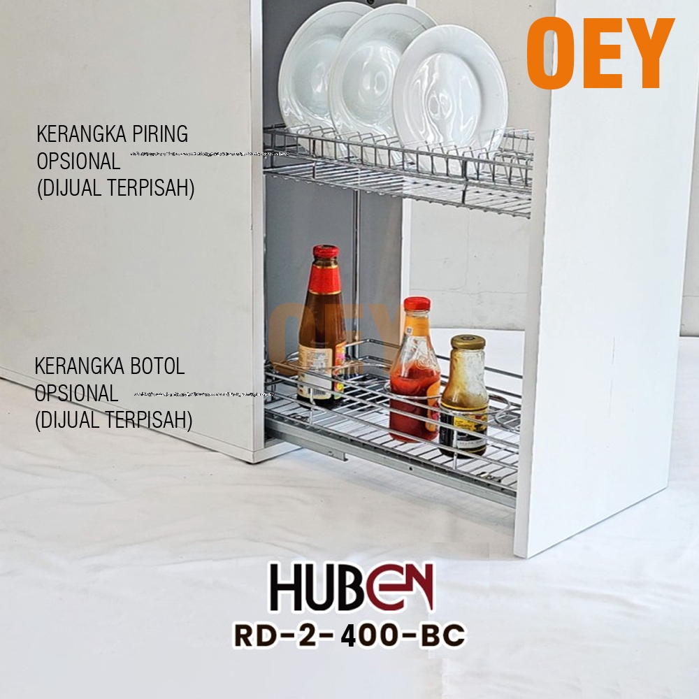 HUBEN RD-2 400 RAK DAPUR 40CM PIRING GELAS BOTOL BUMBU DAPUR BAWAH DALAM KABINET UNIT BOTTOM CABINET