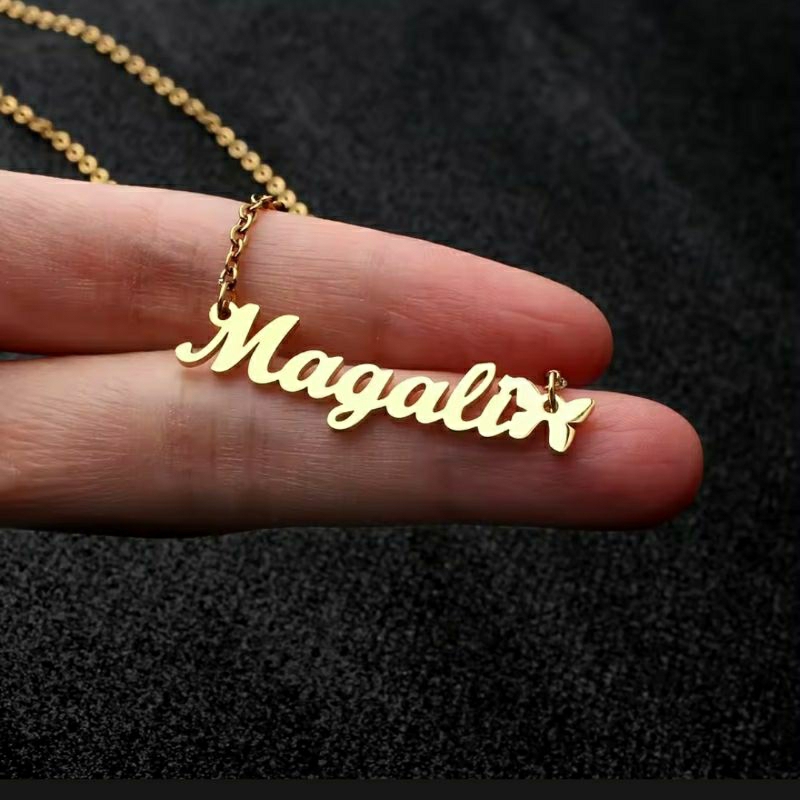 Kalung nama titanium anti karat Kalung nama titanium Kalung nama anak