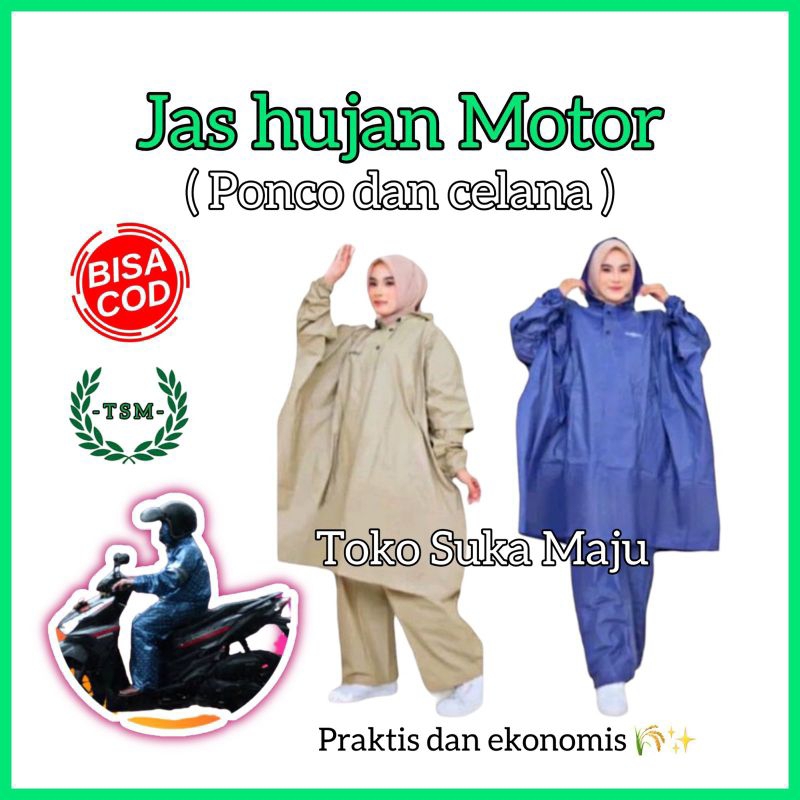 Jas hujan ponco + celana / jas hujan ponco lengan / jas hujan motor / jas hujan mancing / jas hujan 