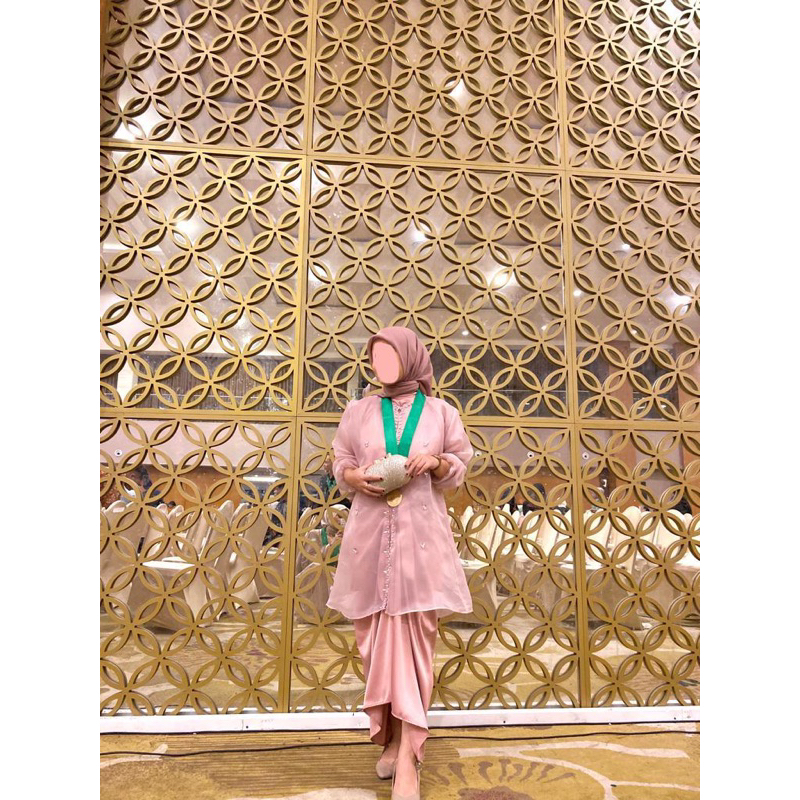 [Preloved]One Set Wanita Kekinian Outer Organza Premium Setelan Kondangan Rok Lilit Outfit Kondangan