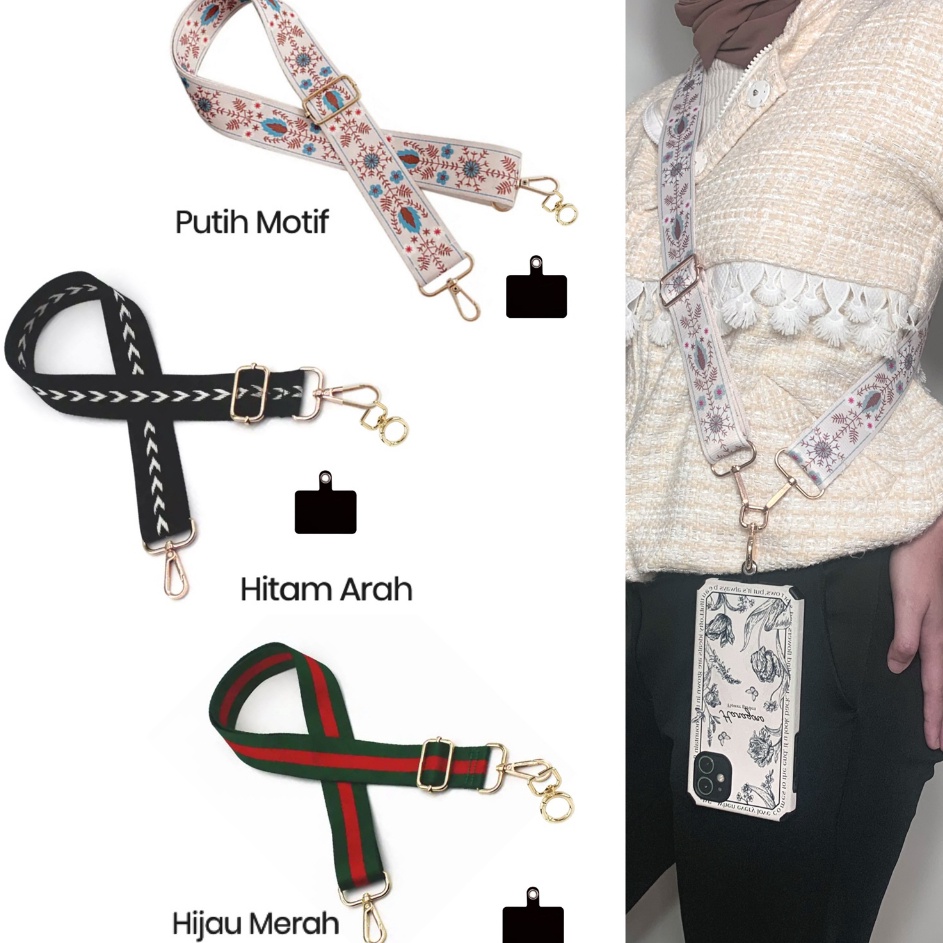 Aaf Tali Kalung Gantungan Hp Aestetic Hitam Putih Lanyard HSTETIC  Best Produk
