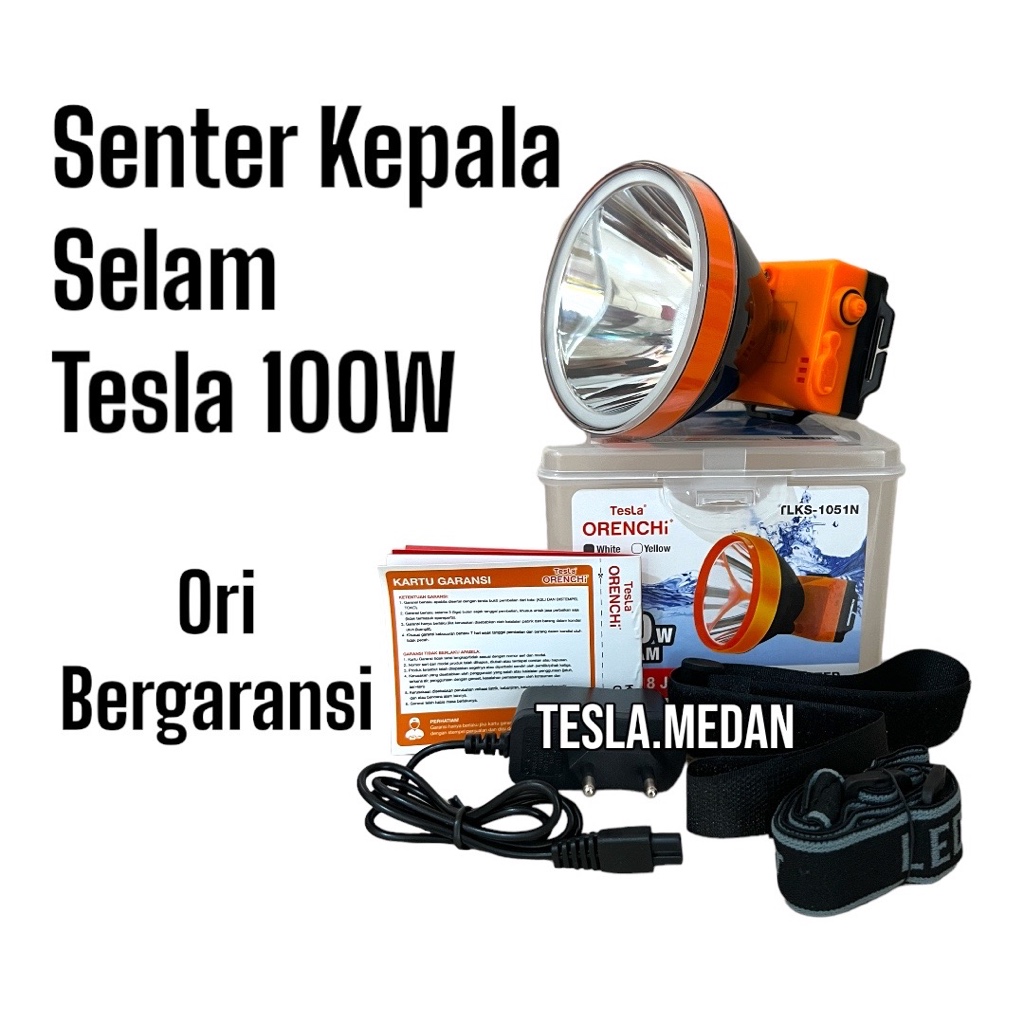 TESLA Senter Kepala Tesla Cas Menyelam 100Watt tahan air hingga 200meter TLKS 1051N