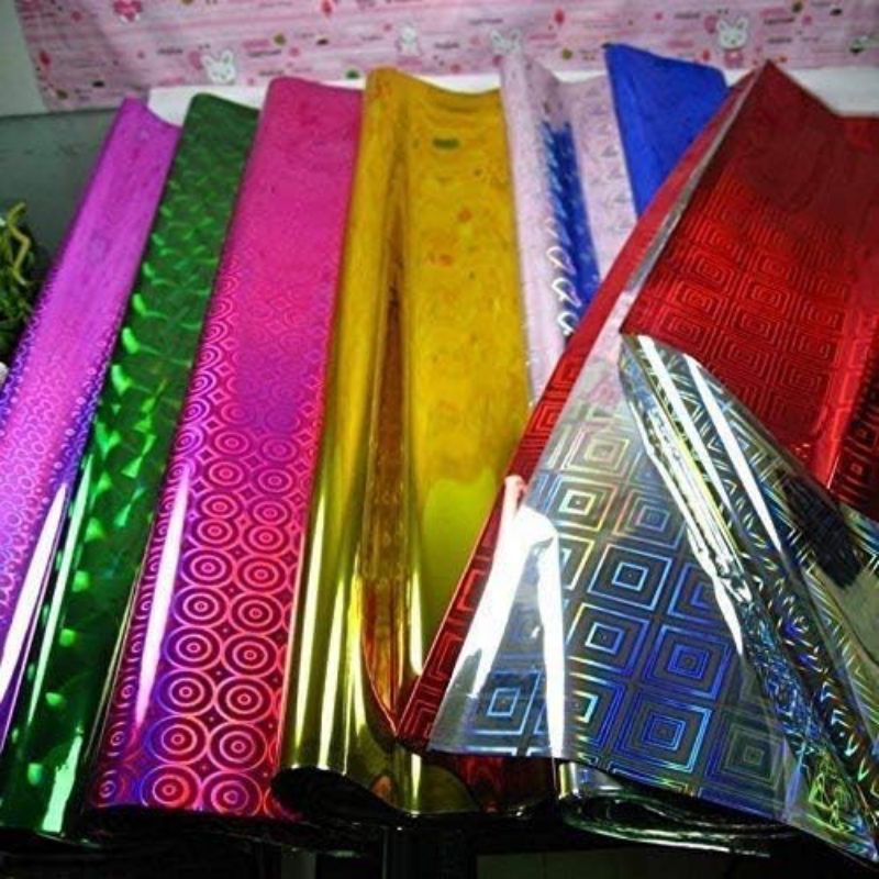 

bungkus kado HOLOGRAM plastik wrapping gift kilap metalik