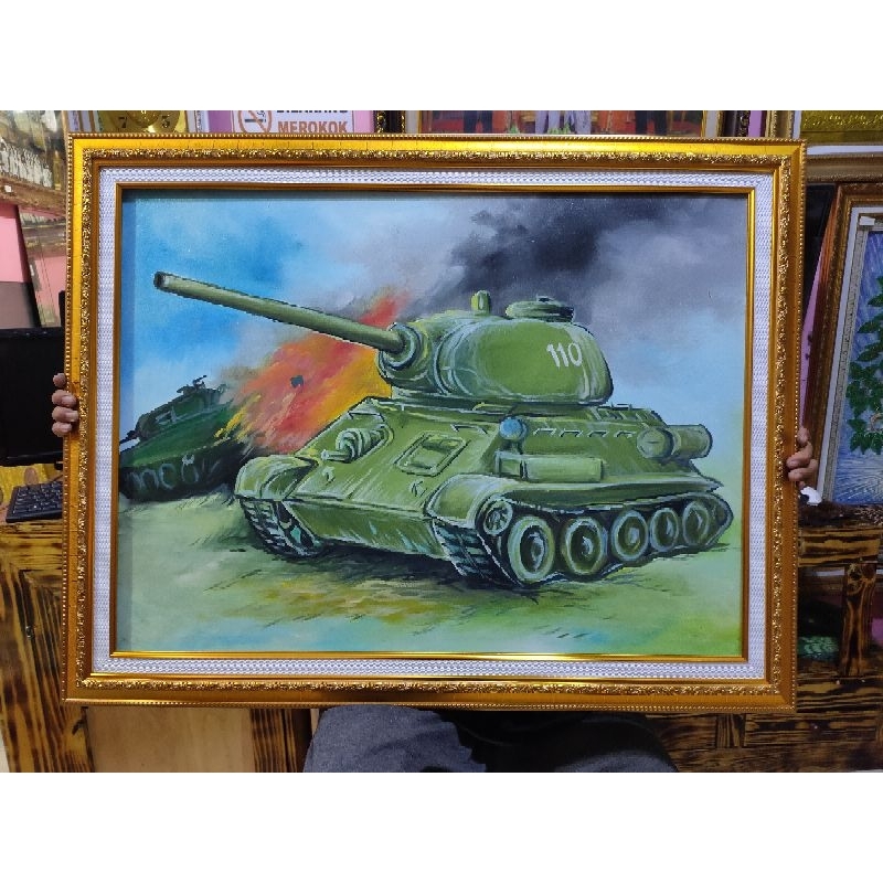 Lukisan Tank Lukisan Pesawat Lukisan Kapal hiasan dinding rumah kamar kantor