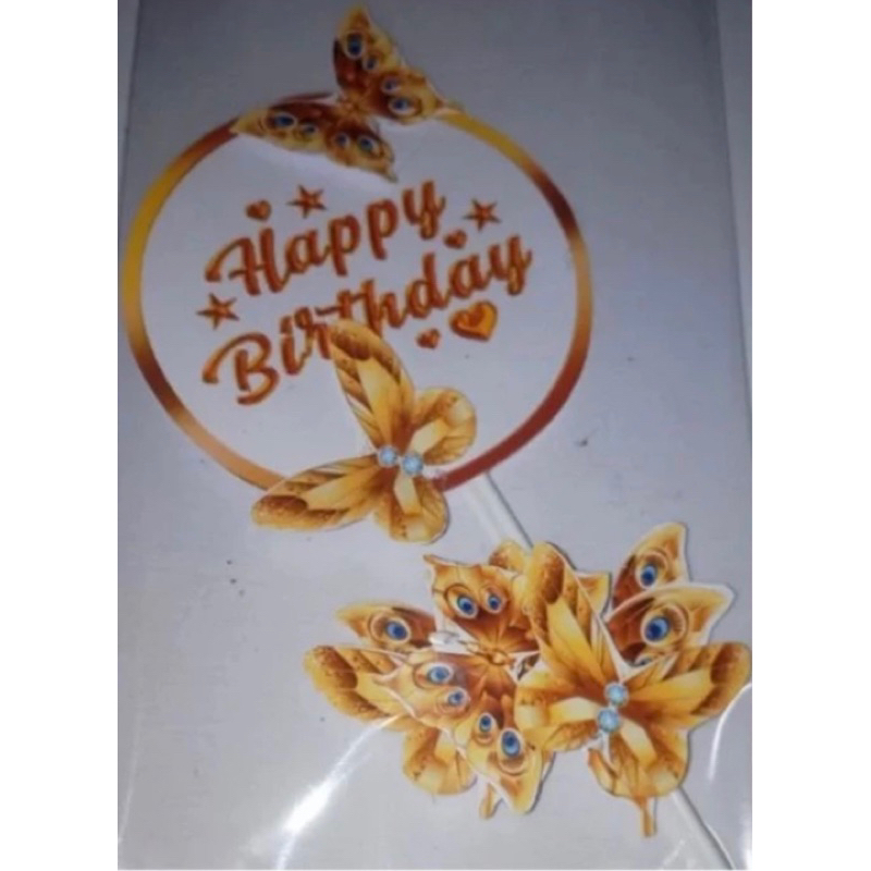TOPER KUE KUPU KUPU GOLD/HIASAN KUE MURAH KUPU KUPU