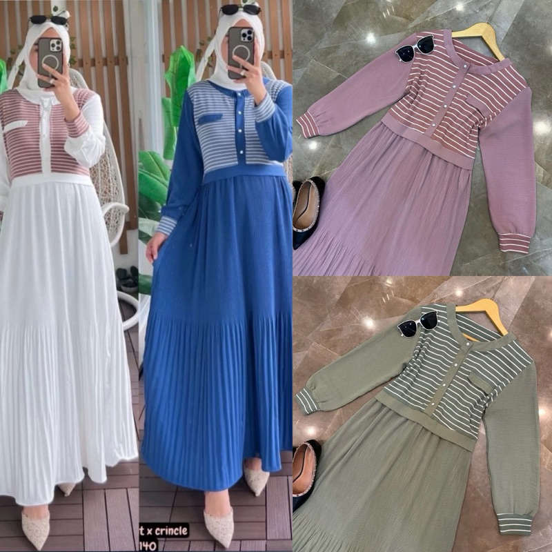 GAMIS CRINKLE PLISKET | DRESS ROMPI SALUR