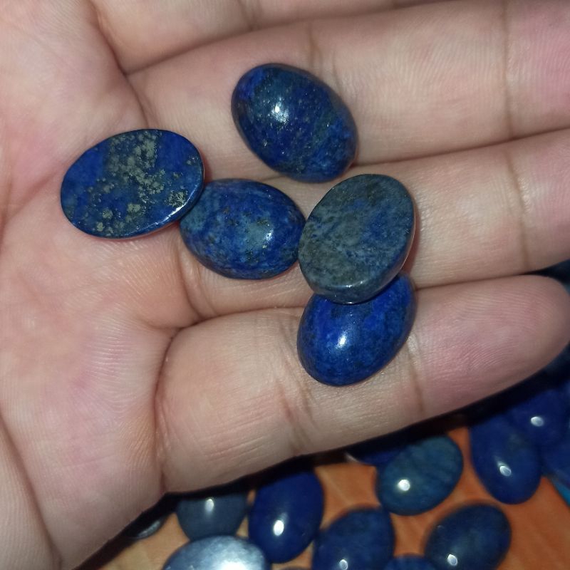 LS 31: Batu Lapis Lazuli Asli Natural 18x13 mm untuk mata Cincin, Liontin dll