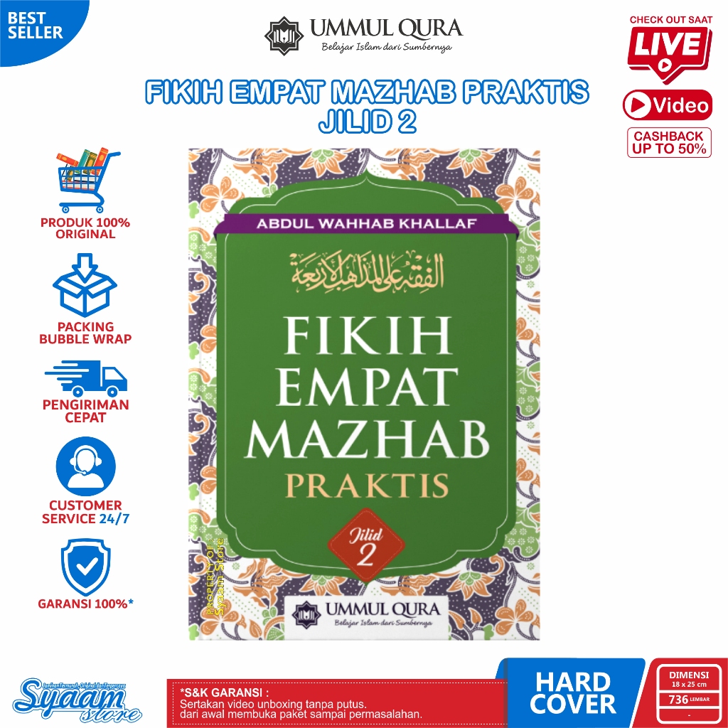 Fikih Empat Mazhab Praktis Jilid 2 ORI Buku Fiqih 4 Madhzb Lengkap Karya Abdul Wahhab Khallaf - UQ -