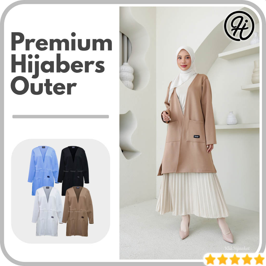Hijacket Dayana - Outer Hijab Premium Panjang Jas Blazer Wanita Hijaber Muslimah Kantor Syari