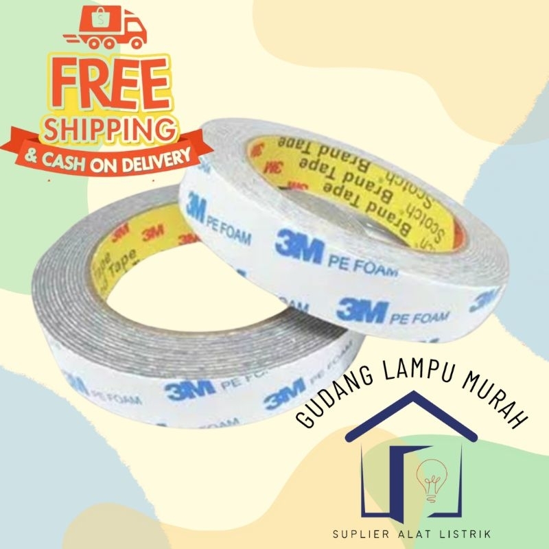Double Tape Foam 3M Double Tape PE Busa 3M Isolasi Bolak Balik 3M Perekat Bolak Balik 3M