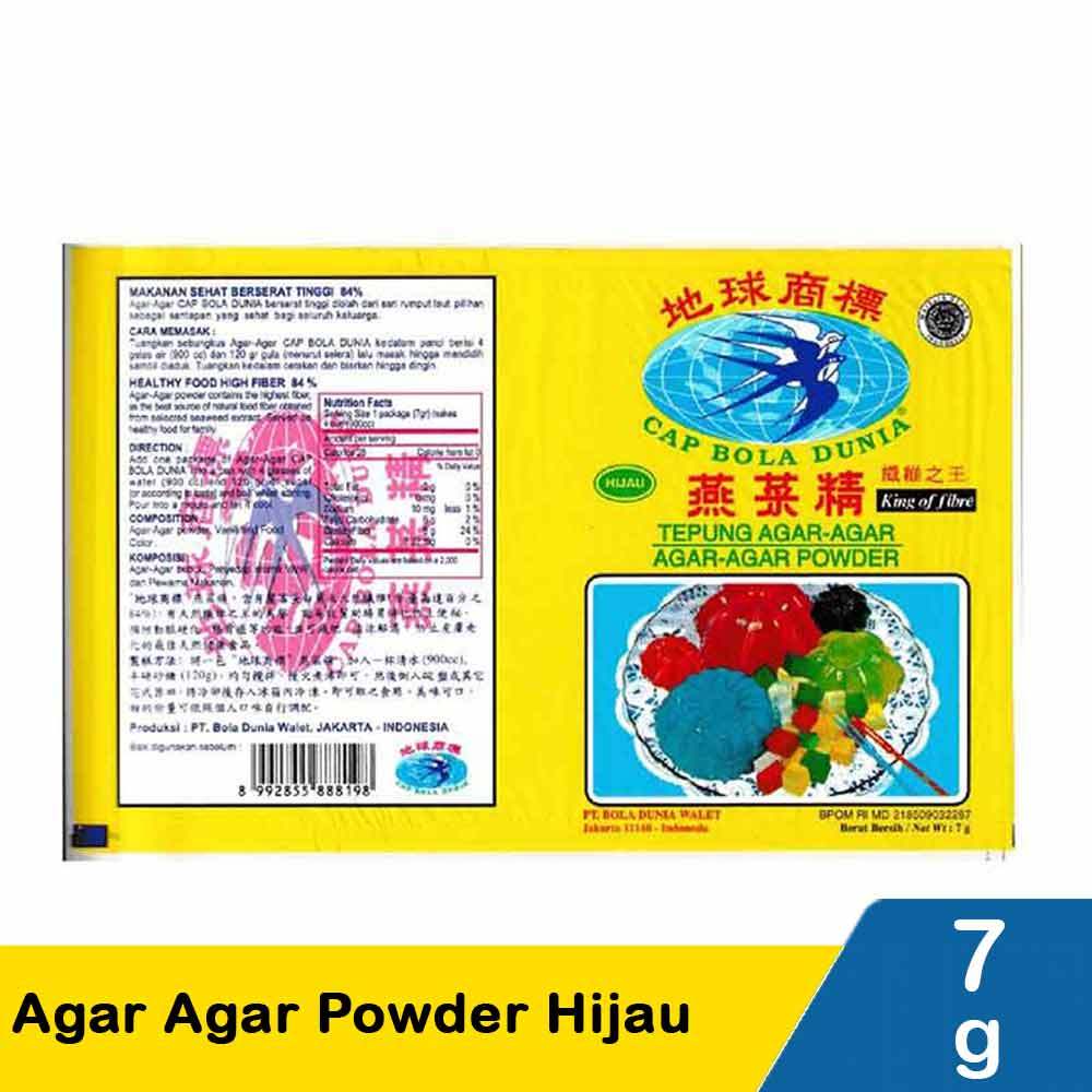 

Bola Dunia Agar Agar Powder Hijau 7G